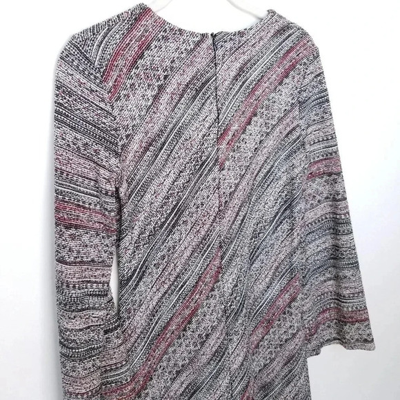 Zara | W&B Collection Knitted Textured Tweed Bell Sleeve Mini Dress Size Medium - Picture 11 of 11